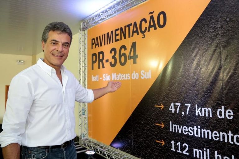 Beto Richa autoriza licitação para o asfaltamento da PR-364 que liga São Mateus do Sul da Irati