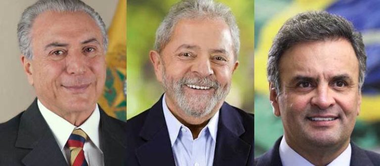 Temer, Aécio e Lula: os políticos que mais envergonham o país