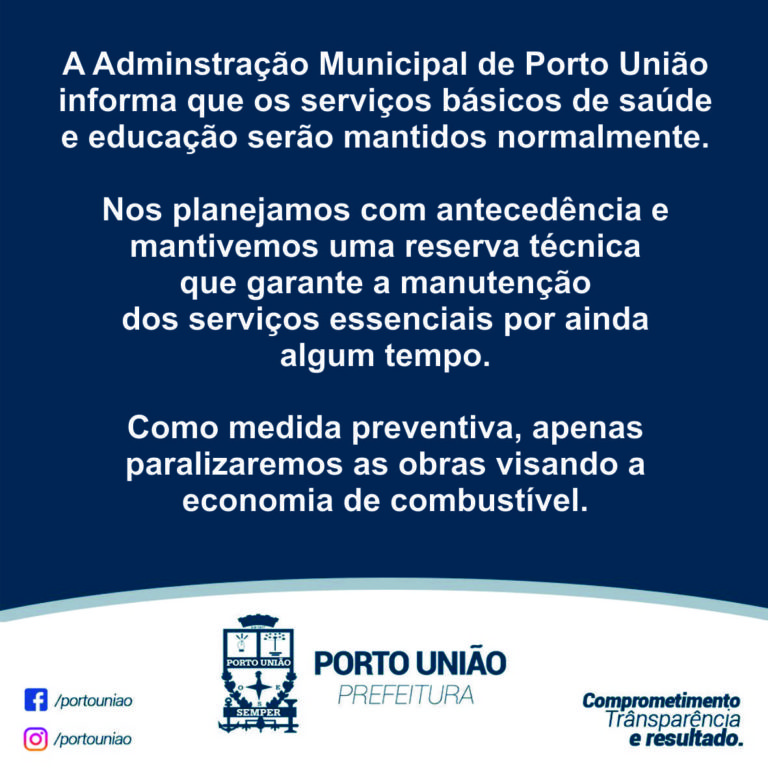 Greve: O que funciona na Prefeitura de Porto União