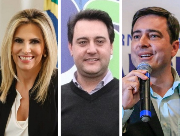 Cida Borghetti (PP), Ratinho Junior (PSD) e João Arruba (MDB), os  candidatos ao Governo do Paraná com mais tempo na TV e no Rádio