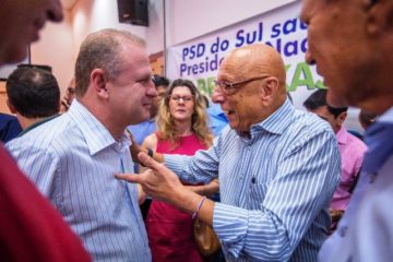 Deputado estadual Gelson Merisio (PSD) e o deputado federal Esperidião Amin (PP) acama de se acertar