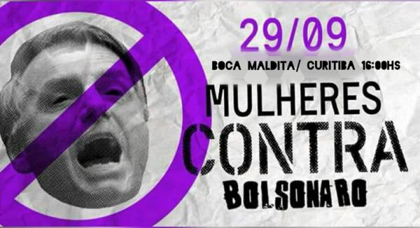 Quatro mil mulheres devem participar em Curitiba de manifestação contra Jair Bolsonaro, com manifestações também em dezenas de outras cidades do país