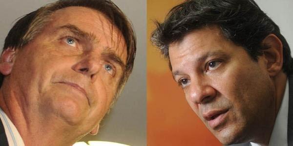 Pesquisa Ibope/TV Globo/jornal O Estado de São Paulo: Bolsonaro 57% e Haddad 43%