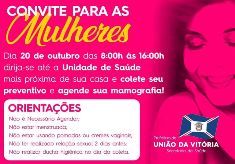 “Dia D” do Outubro Rosa 2018 em União da Vitória será neste sábado (20)