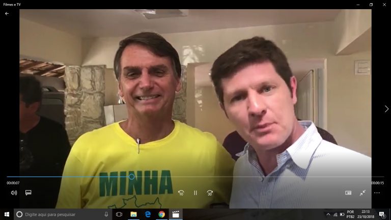 Prefeito Hilton Santin Roveda na casa do presidenciável Jair Bolsonaro