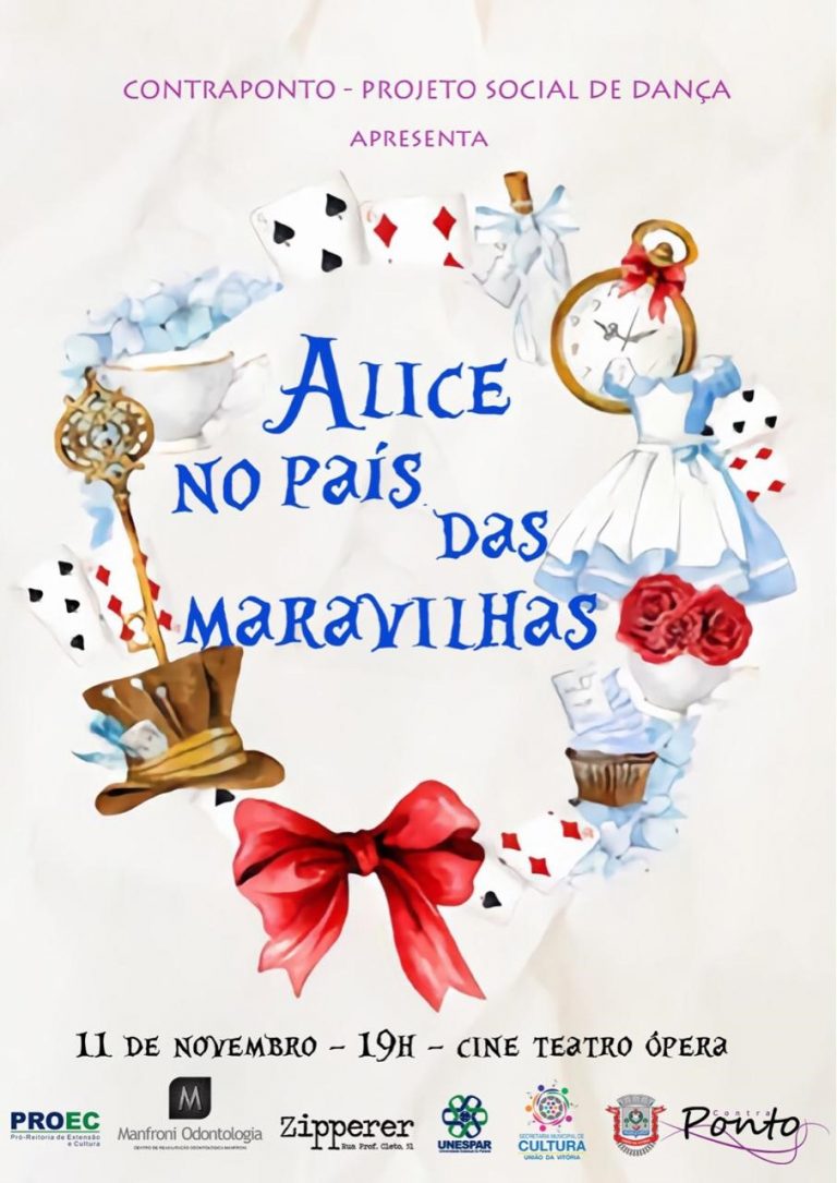 Alice no País das Maravilhas neste domingo no Cine Ópera