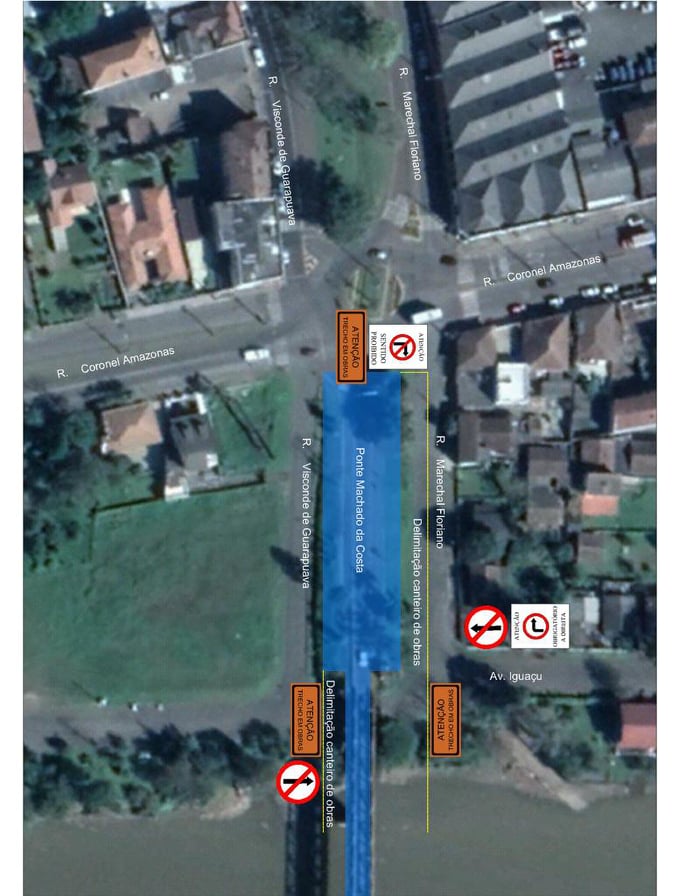 Intensificação dos trabalhos na ponte José Richa obriga bloqueio de rua a partir de segunda-feira (12)