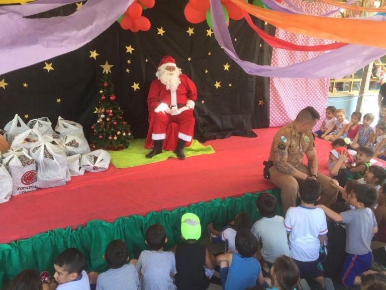 Centros de Educação Infantil de União da Vitória são atendidos pela Polícia Militar e pelo CEJUSC