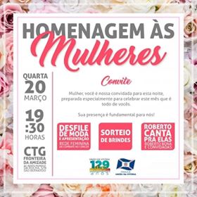 Evento homenageia as mulheres nesta quarta-feira (20) em União da Vitória