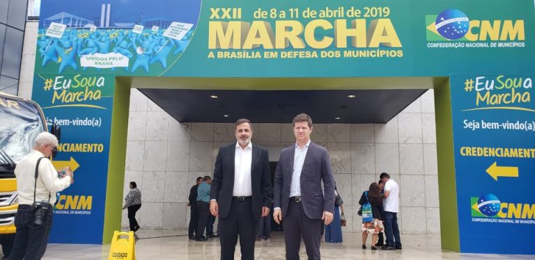 Prefeito Santin e vice Bachir, em Brasília, trabalhando pela melhor distribuição dos recursos