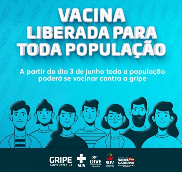 Vacinação contra a gripe liberada para toda a população de Santa Catarina a partir de segunda-feira (3)