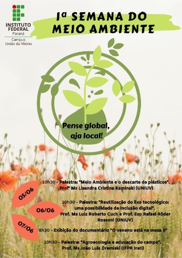 IFPR/Campus de União da Vitória promove a 1ª Semana do Meio Ambiente