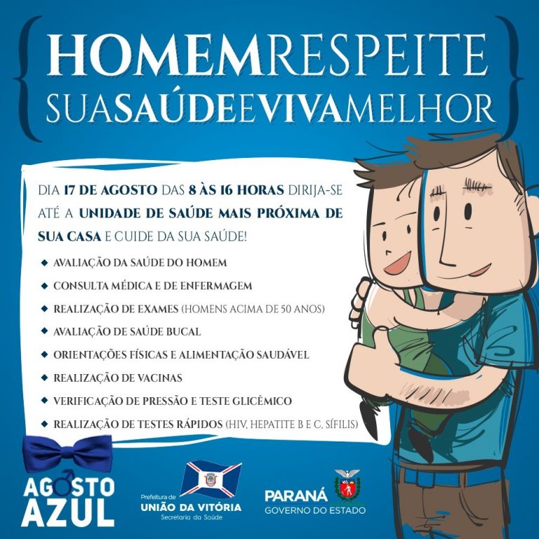 Agosto Azul: Dia D será no sábado (17) e ações voltadas para a saúde do homem estão sendo realizadas durante todo mês