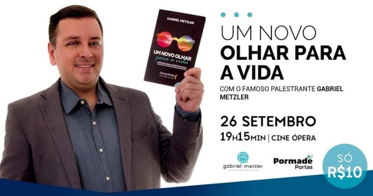 Gabriel Metzler de Oliveira faz palestra dia 26 no Cine Teatro Ópera