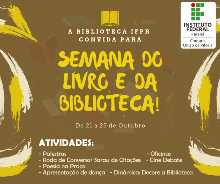 V Semana do Livro e da Biblioteca começa na próxima segunda-feira (21) no Campus do IFPR de União da Vitória