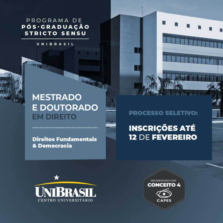 Inscrições para Mestrado e Doutorando em Direito no Unibrasil