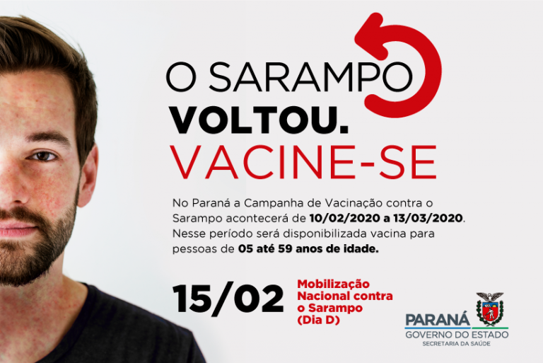 No Estado do Paraná, campanha contra o sarampo tem foco em pessoas com idade de 20 a 29 anos