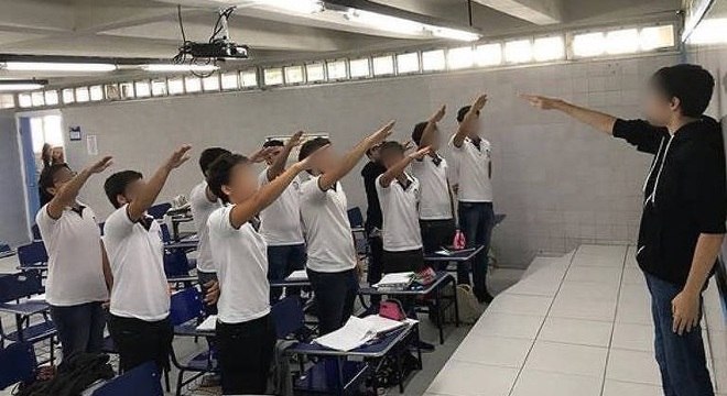 Saudação de alunos ao nazismo em escola de Recife (Pernambuco) viraliza nas redes sociais