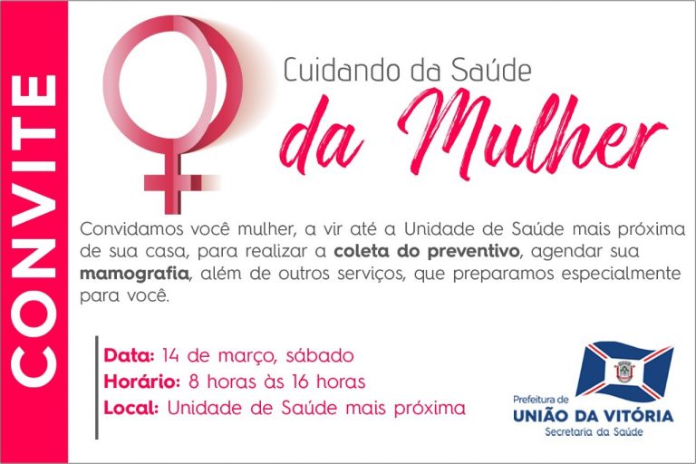 Secretaria de Saúde de União da Vitória realiza coleta preventiva e agendamento de mamografia no sábado (14)