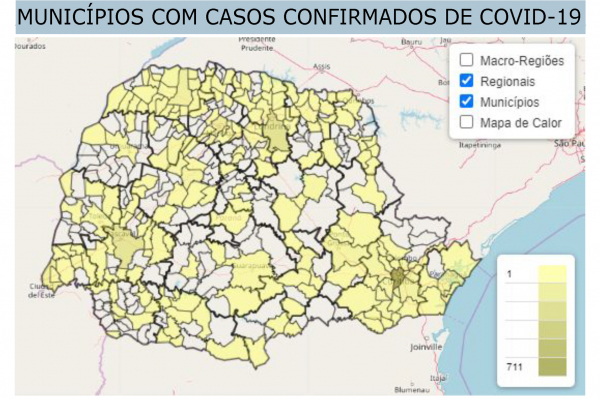 Coronavírus/Covid-19 está em mais da metade dos 399 municípios do Paraná, mas os que integram a 6ª Regional de União da Vitória não contabilizam mortes