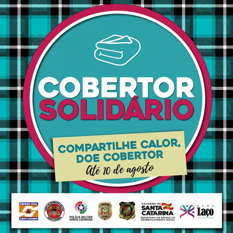 Campanha cobertor solidário do Corpo de Bombeiros e Polícia Civil de Santa Catarina