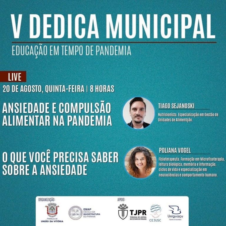 V Dedica Municipal aborda ansiedade e cuidados com alimentação na quinta-feira (20)