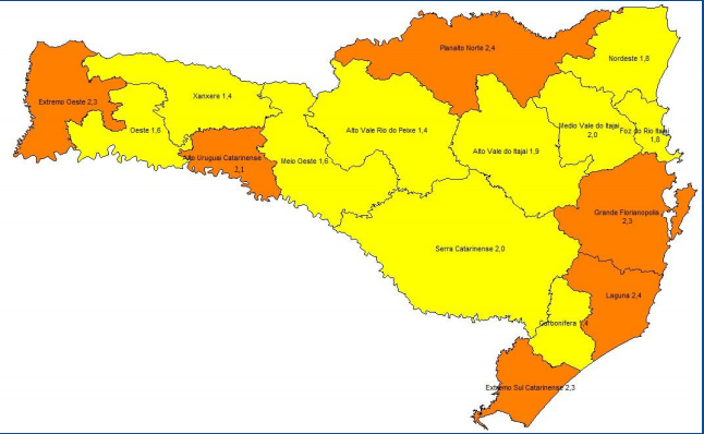 Pandemia: Planalto Norte de Santa Catarina em nível alto para covid-19