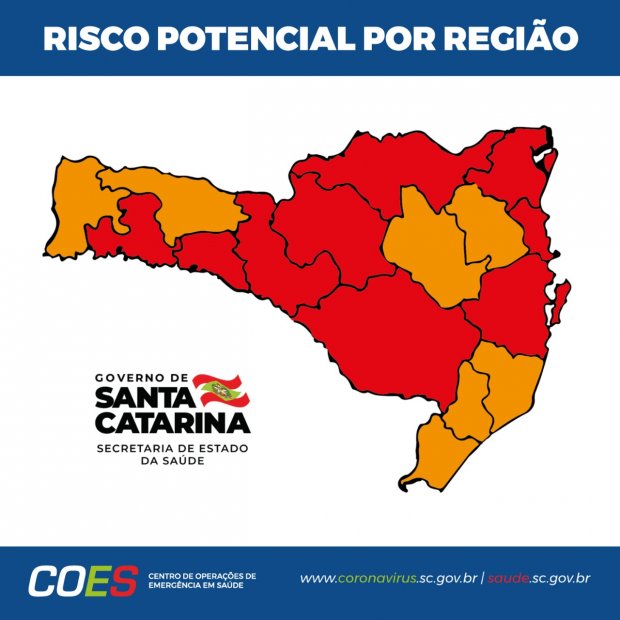 Pandemia em Santa Catarina: Matriz de Risco Potencial aponta nova regiões, inclusive o Planalto Norte