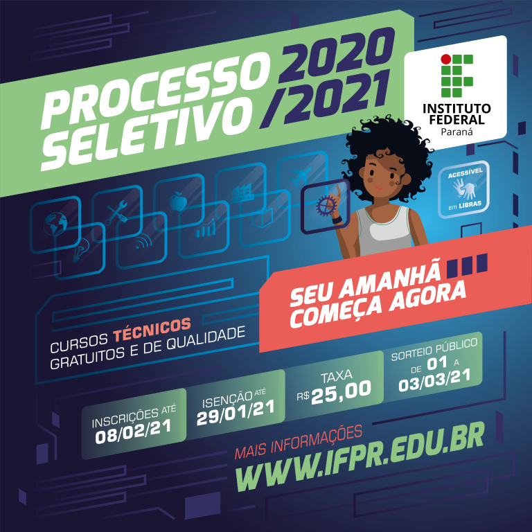 Abertas as inscrições para o Processo Seletivo de Cursos Presenciais de nível médio no campus do IFPR de União da Vitória