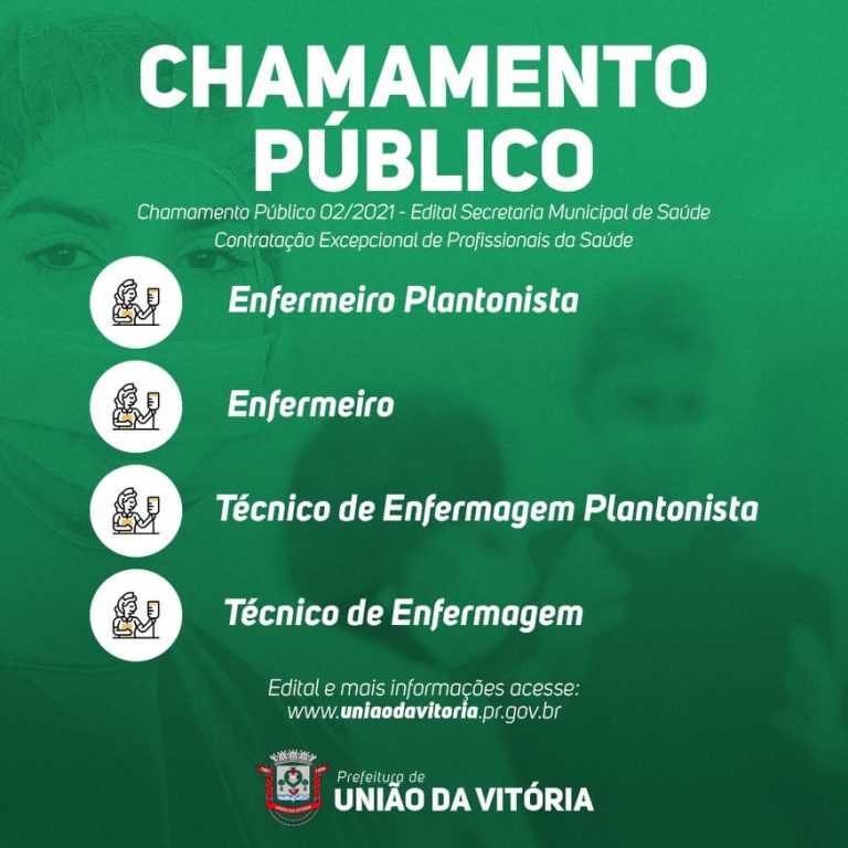 Chamamento Público para contratação excepcional de profissionais da saúde em União da Vitória