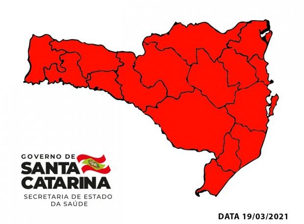 Todas as regiões de Santa Catarina continuam em risco gravíssimo para Covid-19