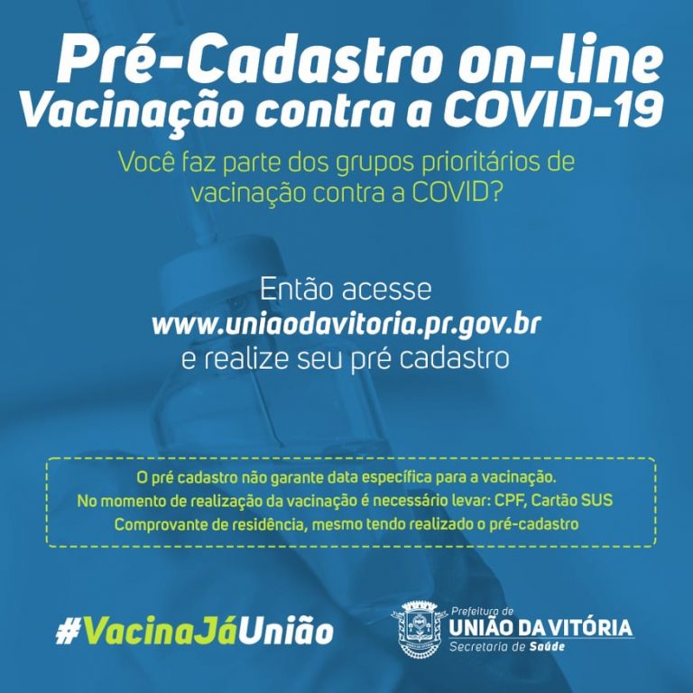 União da Vitória lança pré-cadastro on-line para vacinação contra a Covid-19