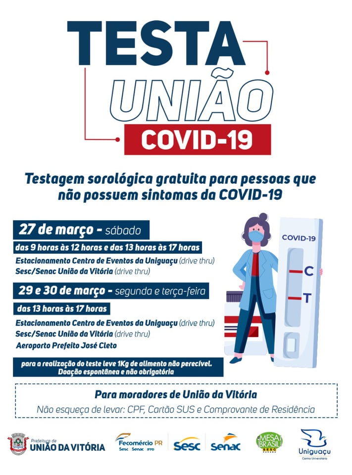 União da Vitória inicia testagem em massa da Covid-19