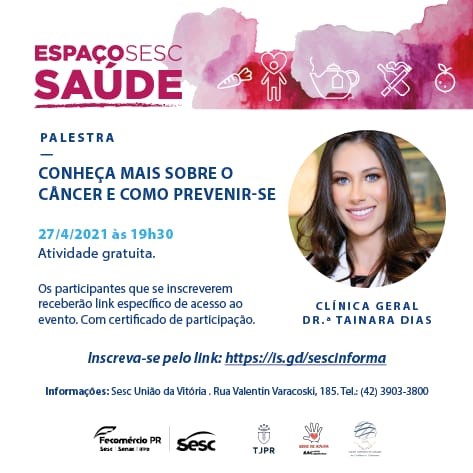 CEJUSC e SESC promovem palestra sobre Saúde, focando o câncer e prevenção