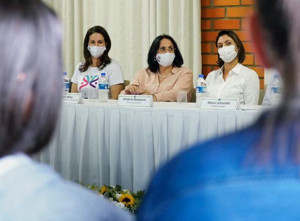 Primeira dama Michelle Bolsonaro visita a cidade de Saudades