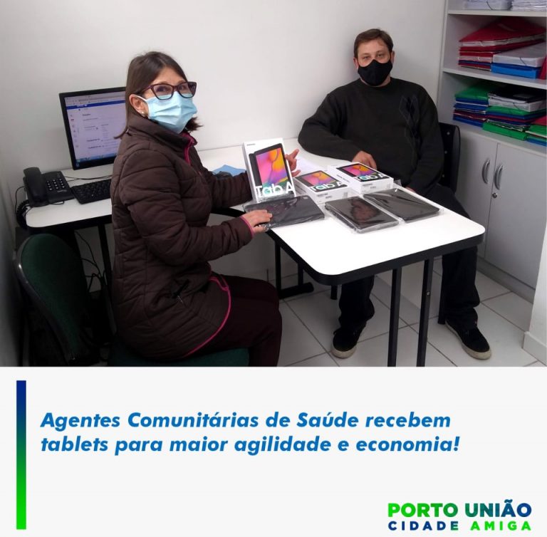 Agentes Comunitárias de Saúde de Porto União recebem tablets