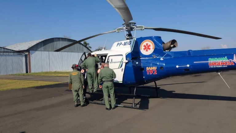 SAMU do Vale do Iguaçu faz atendimento emergencial de infarto e remoção aérea com sucesso