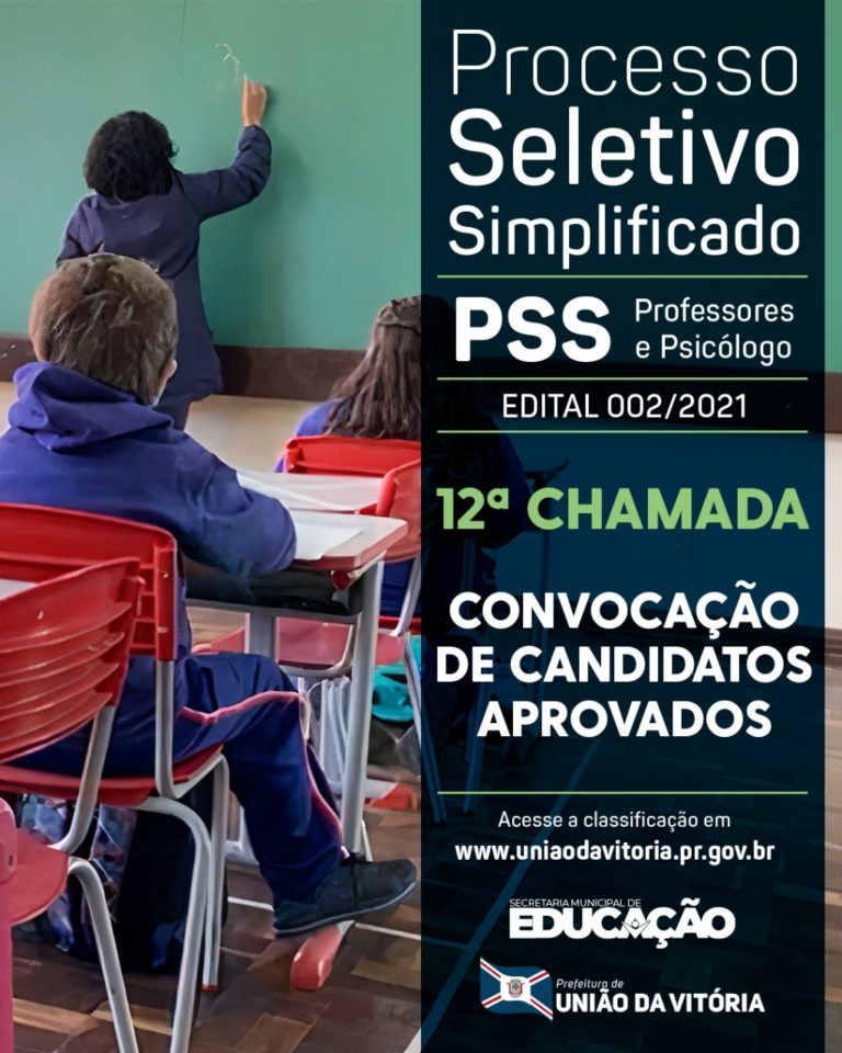 Educação divulga 12ª chamada de aprovados no PSS em União da Vitória