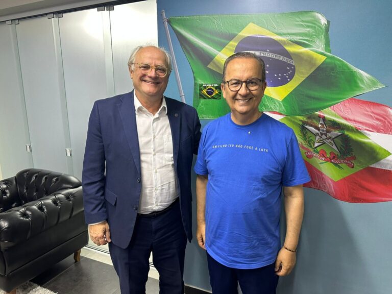 Vicente Caropreso, deputado do prefeito Eliseu Mibach, se reuniu com Jorginho Mello