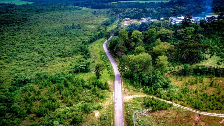 Asfalto novo no acesso que liga a BR-476 à Colônia de Rio Vermelho