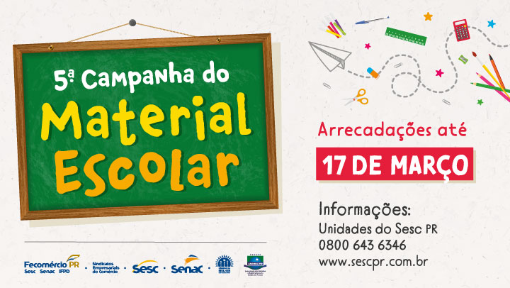 Sesc/PR inicia 5ª Campanha de Material Escolar