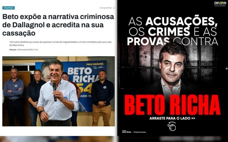 Beto Richa expõe a narrativa criminosa de Dallagnol e acredita na sua cassação