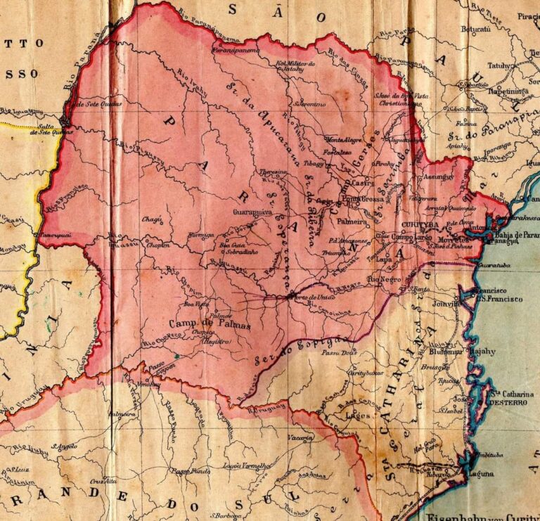 O Paraná antes da divisão de limites com Santa Catarina em 20 de outubro de 1916