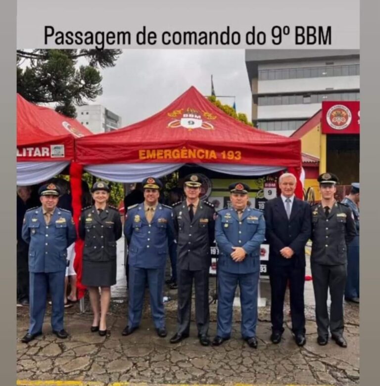 Na posse do novo comandante do 9º Batalhão do Corpo de Bombeiros de Canoinhas