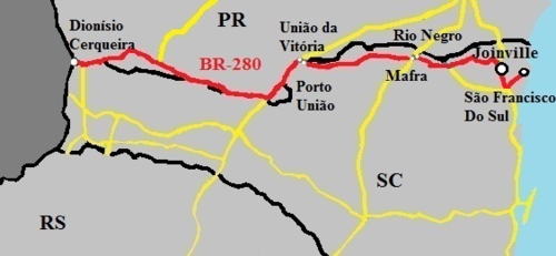 Detalhes importantes, que são desconhecidos, da BR-280, que liga São Francisco do Sul e Dionisio Cerqueira