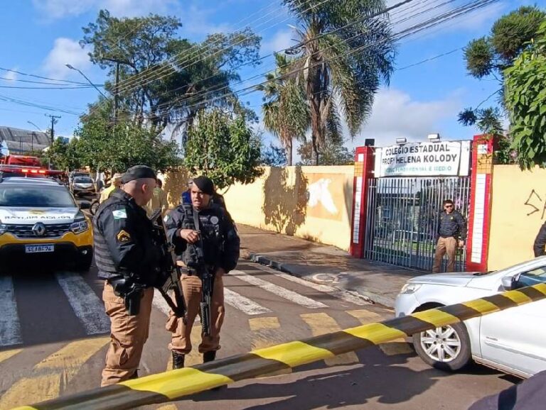 Cambé, no Paraná, vive o drama do ataque a tiros na Escola Helena Kolody, com morte e ferido