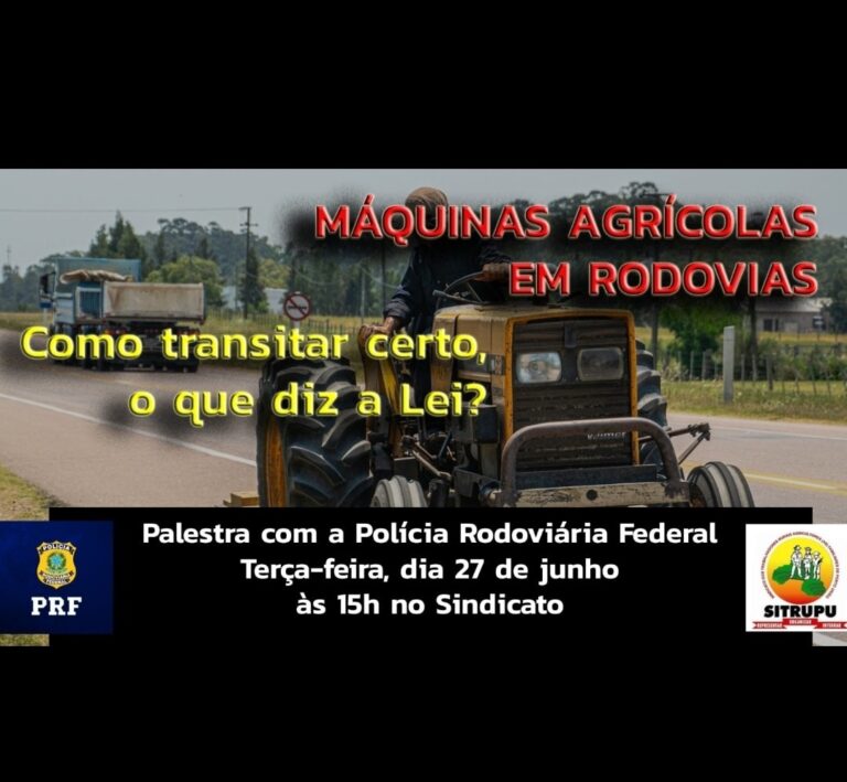 Parceria com a PRF orienta sobre trânsito de máquinas agrícolas em rodovias