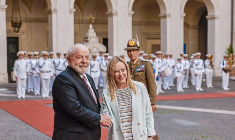 Primeira-ministra Meloni da Itália recebe o presidente Lula