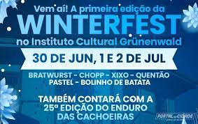 Dias 30 de junho e 1 e 2 de julho a 1ª Winterfest de Porto União