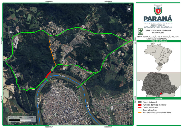 PRC-476 está interditada na altura do km 363 em União da Vitória